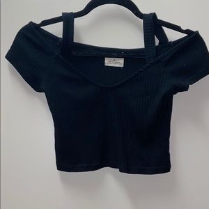 Urban outfitters black ribbed crop top